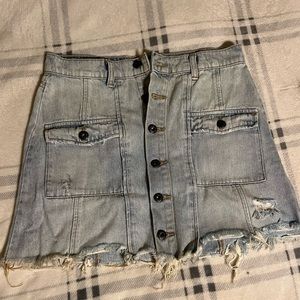 Francesca’s Distressed Jean Skirt